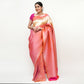 Multi Pink and Gold Banarasi Pure Silk Saree with Blouse Piece - Premium Handwoven