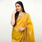 Mustard Yellow Tissue Saree with Embroidery and Blouse Piece