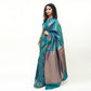 Turquoise Blue Banarasi Silk Saree with Blouse Piece - Premium Silk Cotton Blend