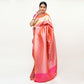 Multi Pink and Gold Banarasi Pure Silk Saree with Blouse Piece - Premium Handwoven