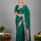 Emerald Green Maheshwari Silk Saree - Full Length View