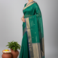 Emerald Green Maheshwari Silk Saree - Elegant Pose