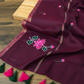 Cotton Kamal Saree Maroon - Border Detail