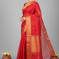 Red Maheshwari Silk Saree - Elegant Pose
