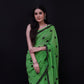 Green Polka Dot Printed Cotton Saree