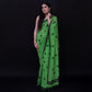 Green Polka Dot Printed Cotton Saree
