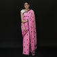 Baby Pink Polka Dot Printed Cotton Saree
