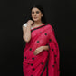 Red Polka Dot Printed Cotton Saree