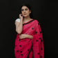 Red Polka Dot Printed Cotton Saree