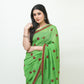 Green and Red Polka Dot Printed Cotton Saree