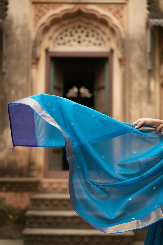 Turquoise Blue - Fabric Detail