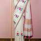 Kamal Embroidery Pure Cotton Saree - White